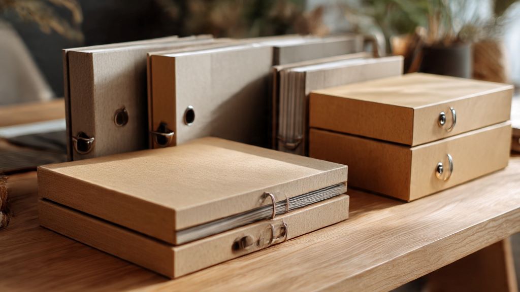 Natural bamboo and hemp paper binders for zero waste office organization system