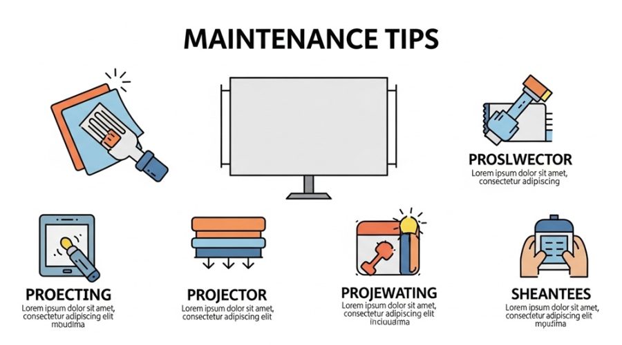 Projector screen maintenance with microfiber cloth
